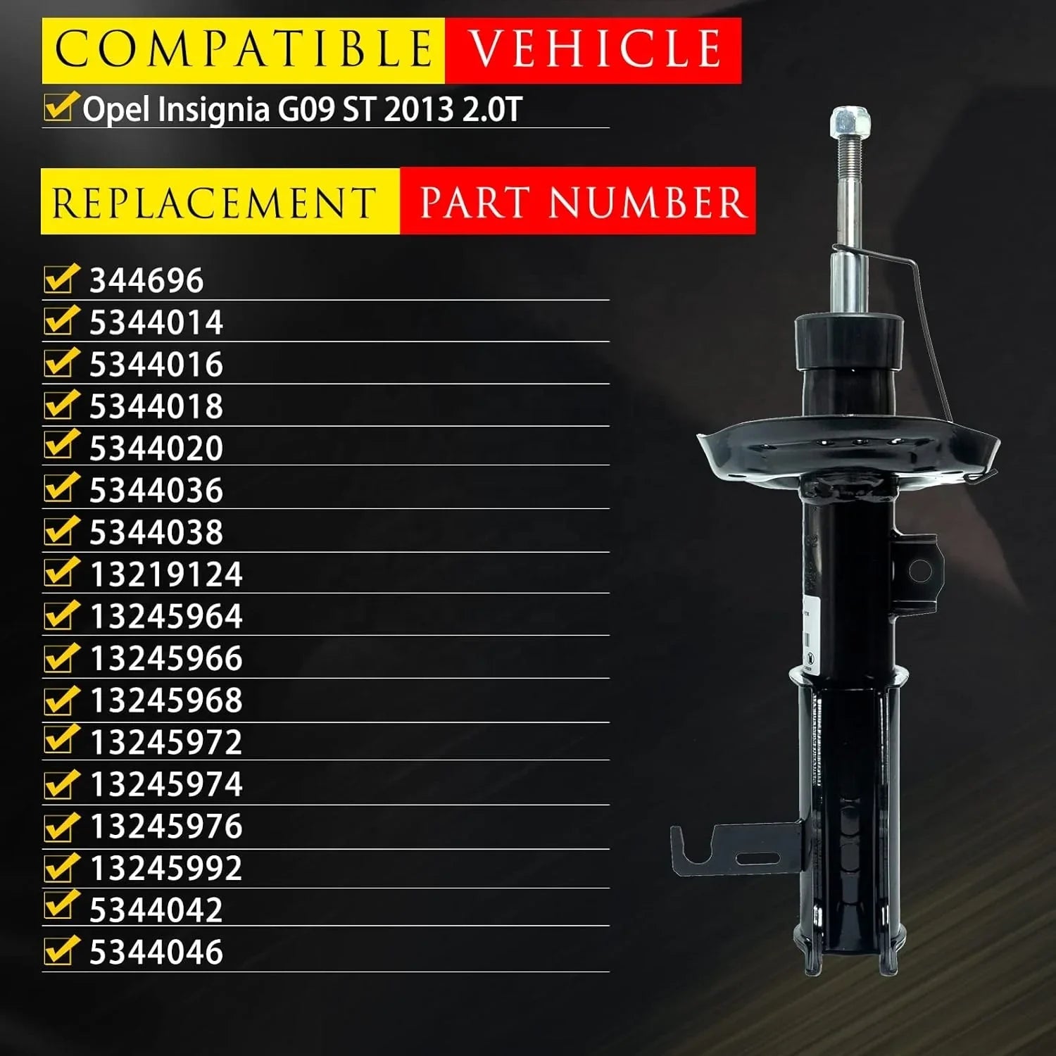 Left Front Shock Absorber for Opel Insignia 13245964