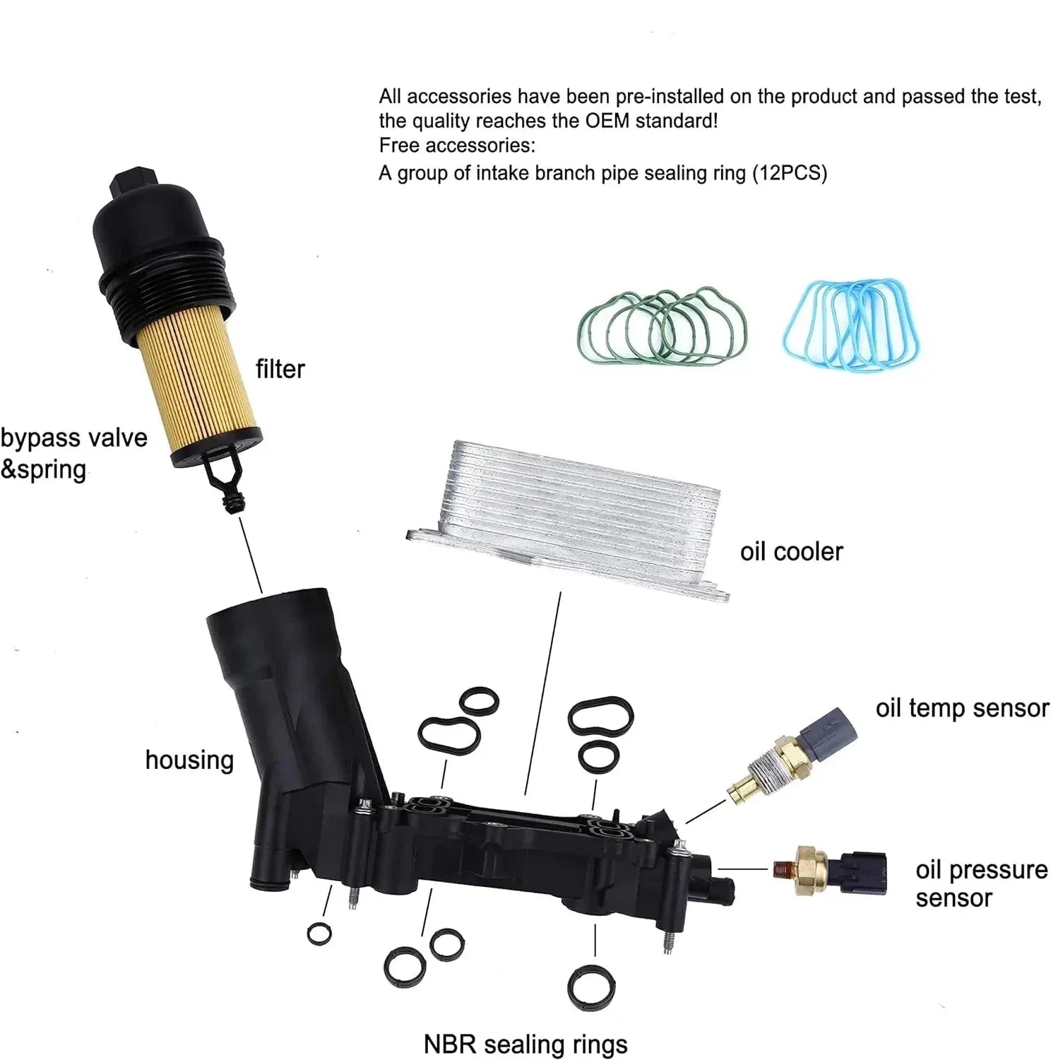 Oil Cooler Filter Housing Adapter for Jeep Dodge Chrysler